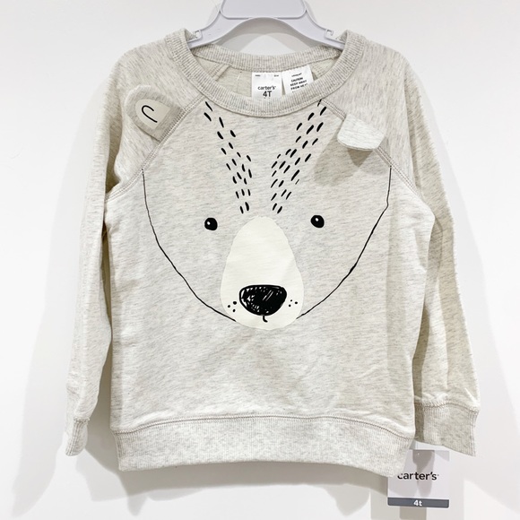 Carter's Other - Carter’s grey bear long sleeve top Sz 4T NWT